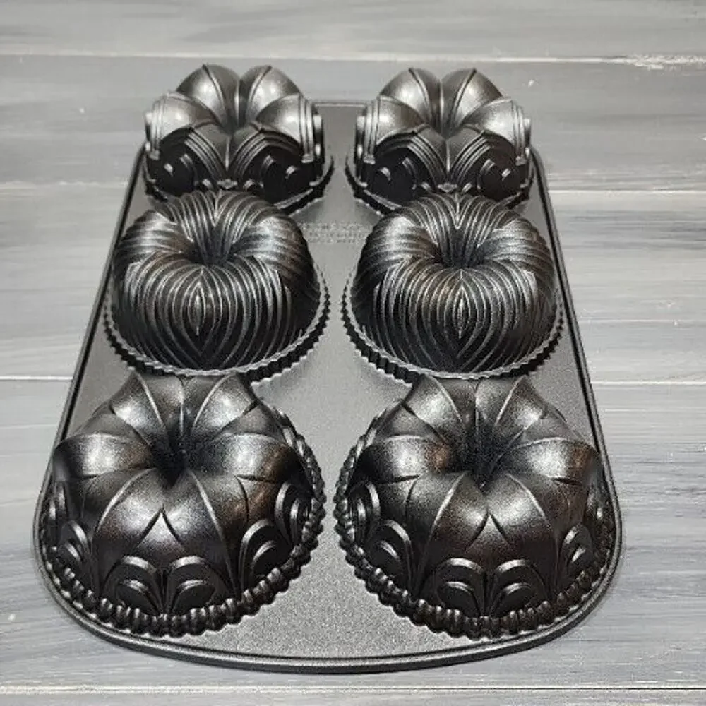 NORDIC WARE 6 Cup Mini Bundt Cake Pan Heavy Cast Aluminum